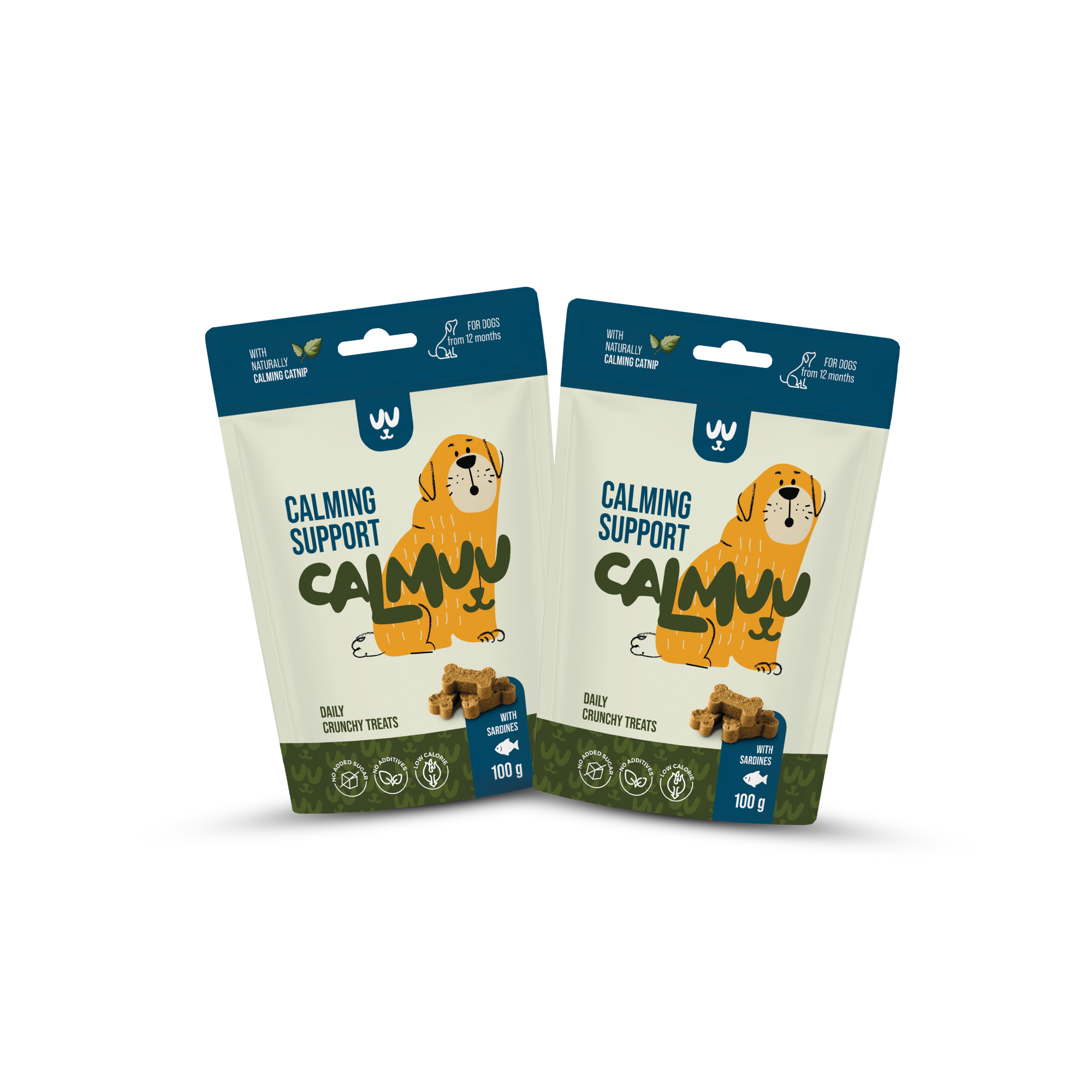 Calm Support Dog Treats - Fish & Catnip x 2