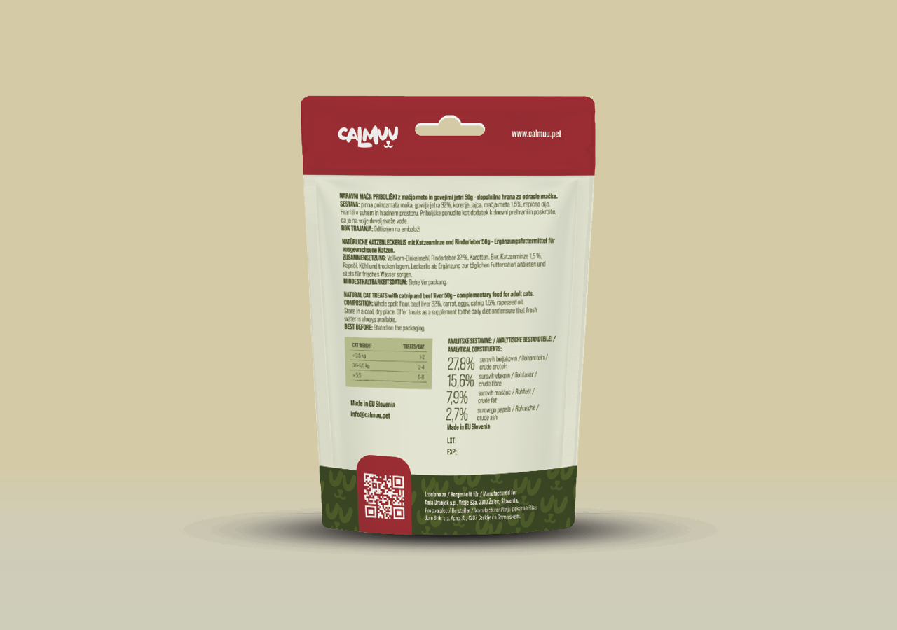 Mood Boost govedina & mačja meta – zadnja stran embalaže s sestavo in navodili